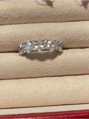 Sterling Silver Cubic Zirconia Half-Eternity Band - White